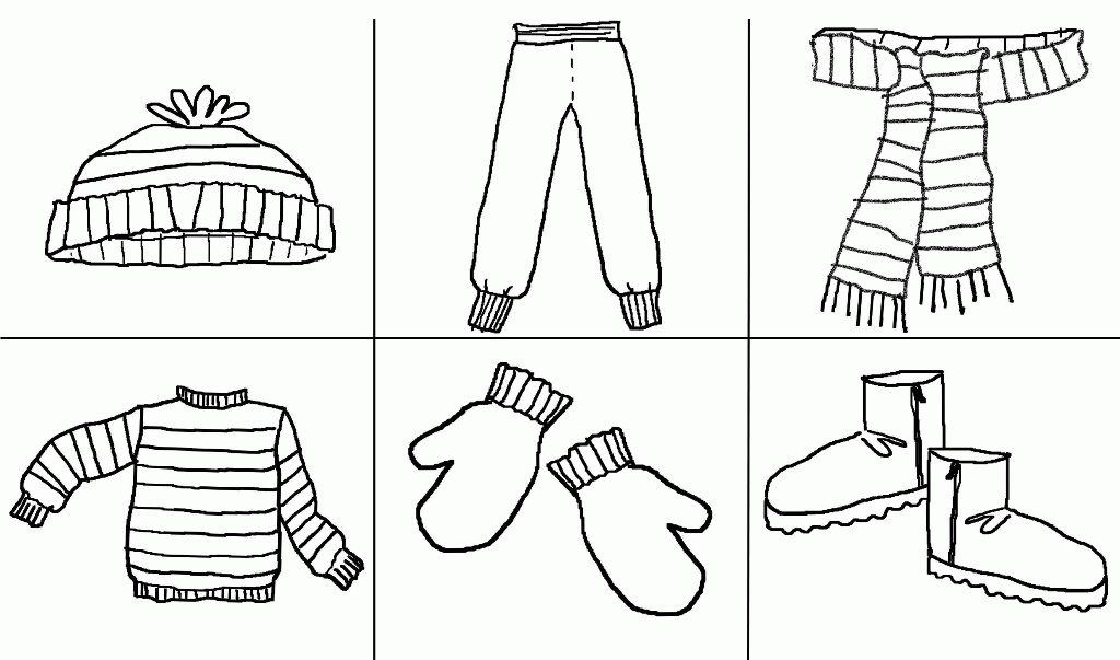 Winter Clothes Coloring Page Coloring Home