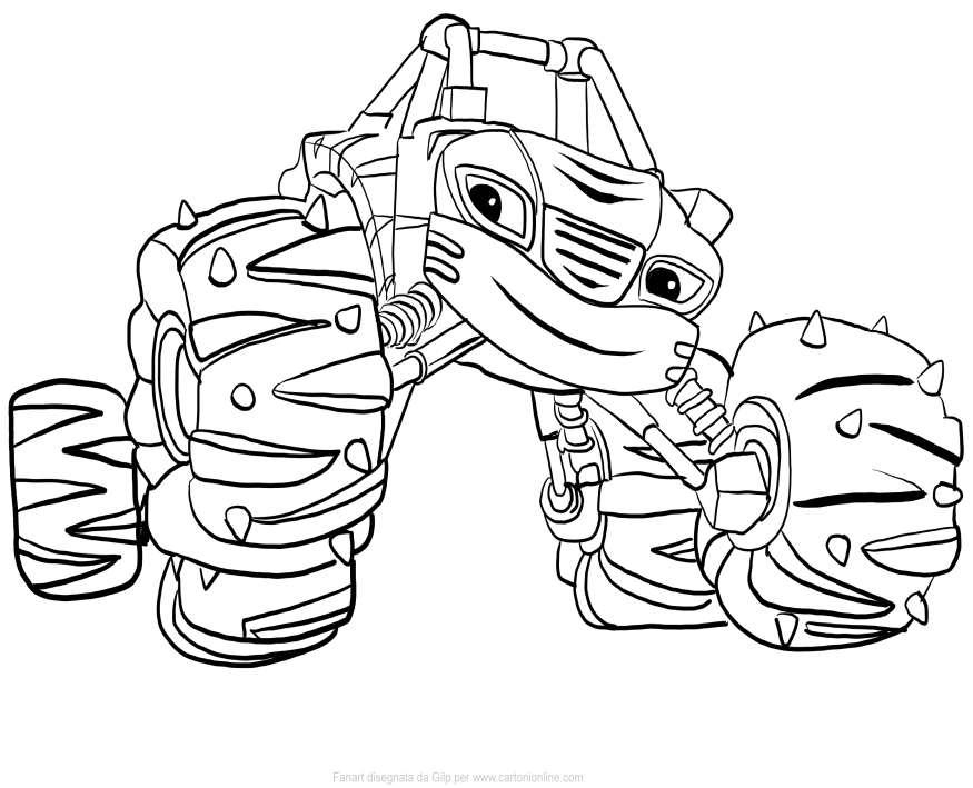 Stripes of Blaze and the monster machines coloring pages