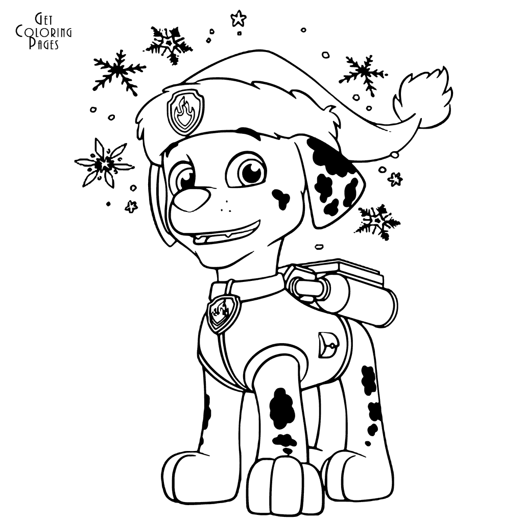 Paw Patrol Christmas Coloring Pages Coloring Home