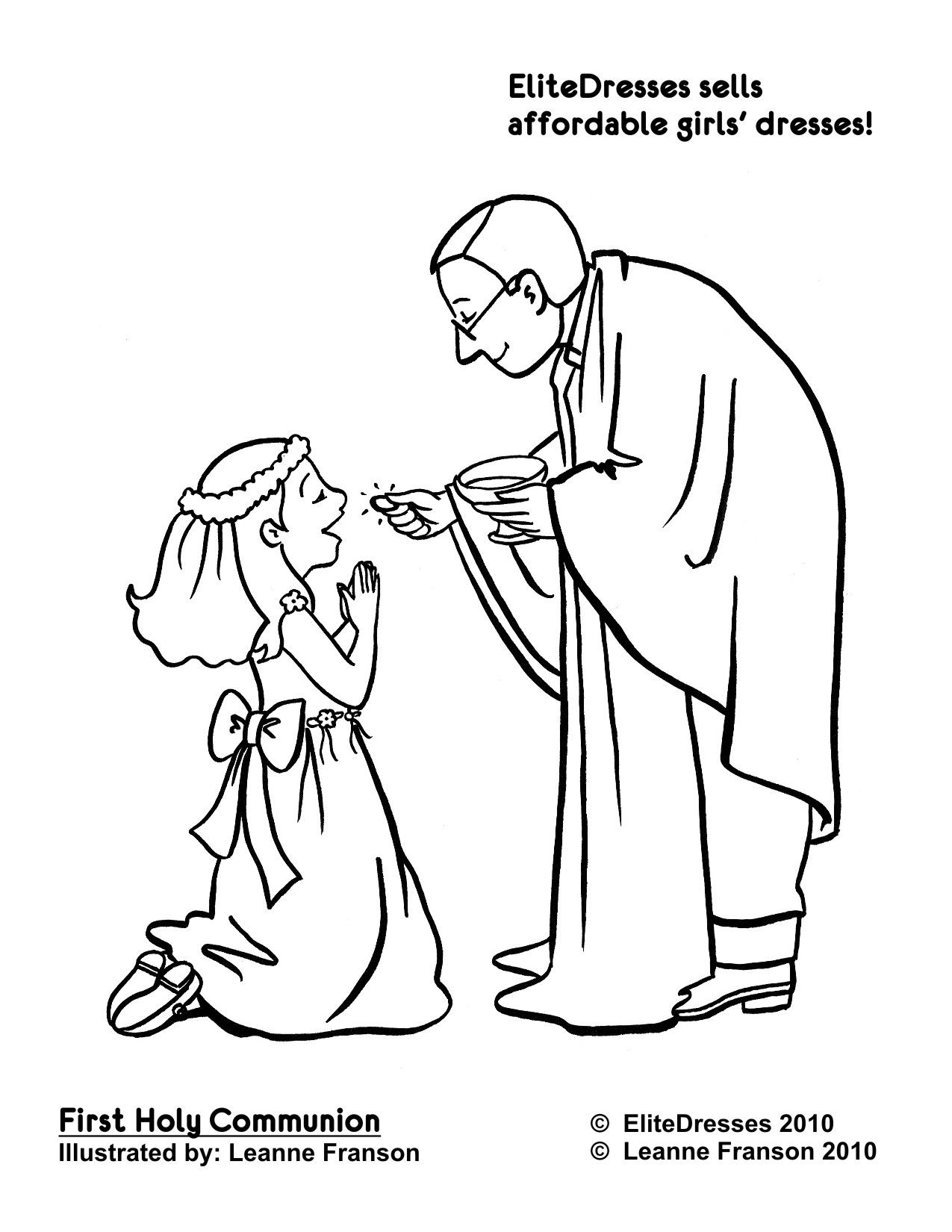 First Communion Dress Coloring Pages - Free and Printable | Communion,  First communion banner, Catholic coloring
