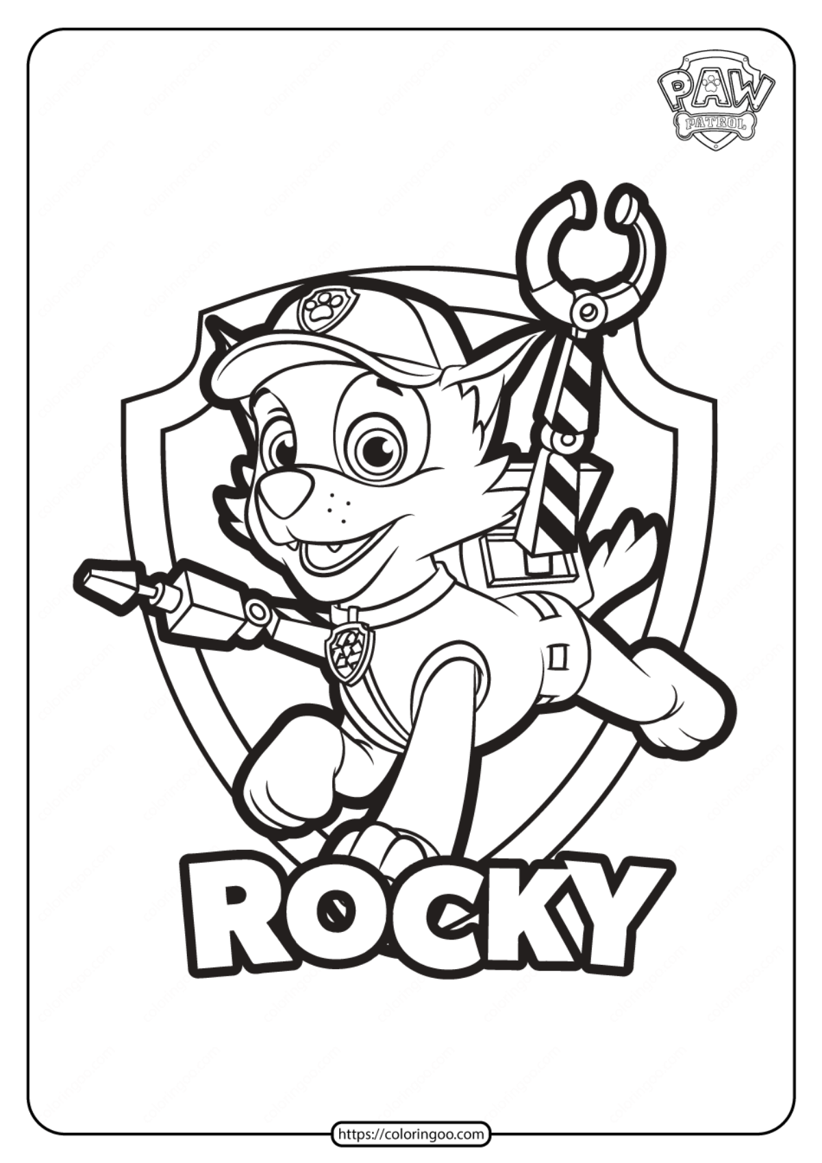 Rocky Paw Patrol Coloring Pages Coloring Home