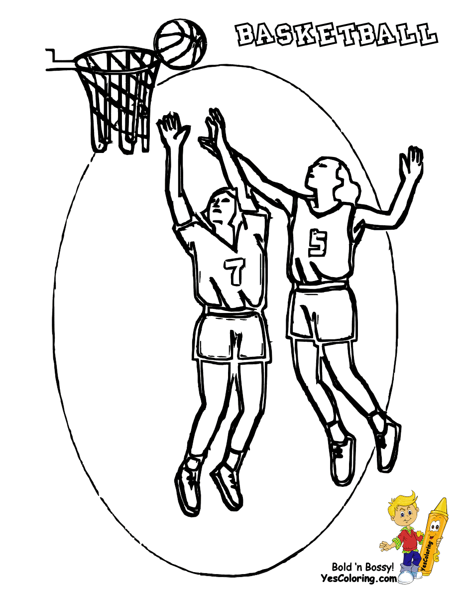 Powerhouse Girls Basketball Coloring | WNBA Basketball | Free | Sports