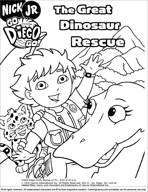 Go Diego Go coloring page fun - Coloring Library