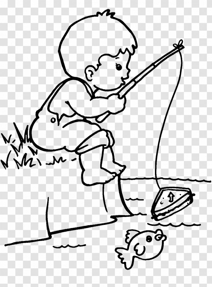 Colouring Pages Coloring Book Fisherman Drawing Image - Page - Occupation  Transparent PNG