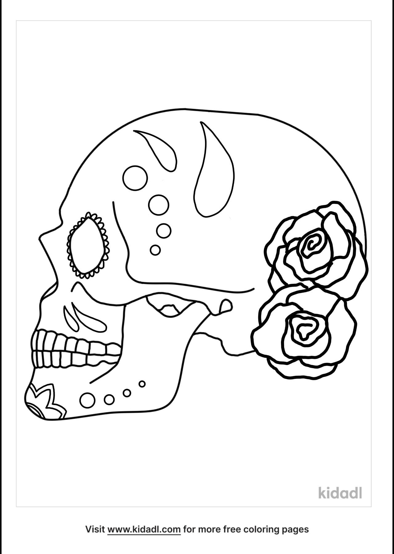 Sugar Skull Side View Coloring Pages | Free Seasonal & Celebrations Coloring  Pages | Kidadl