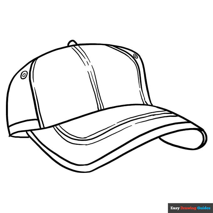 Baseball Cap Coloring Page | Easy Drawing Guides
