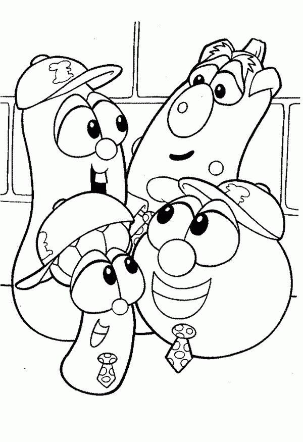 coloring book pages for veggie tales