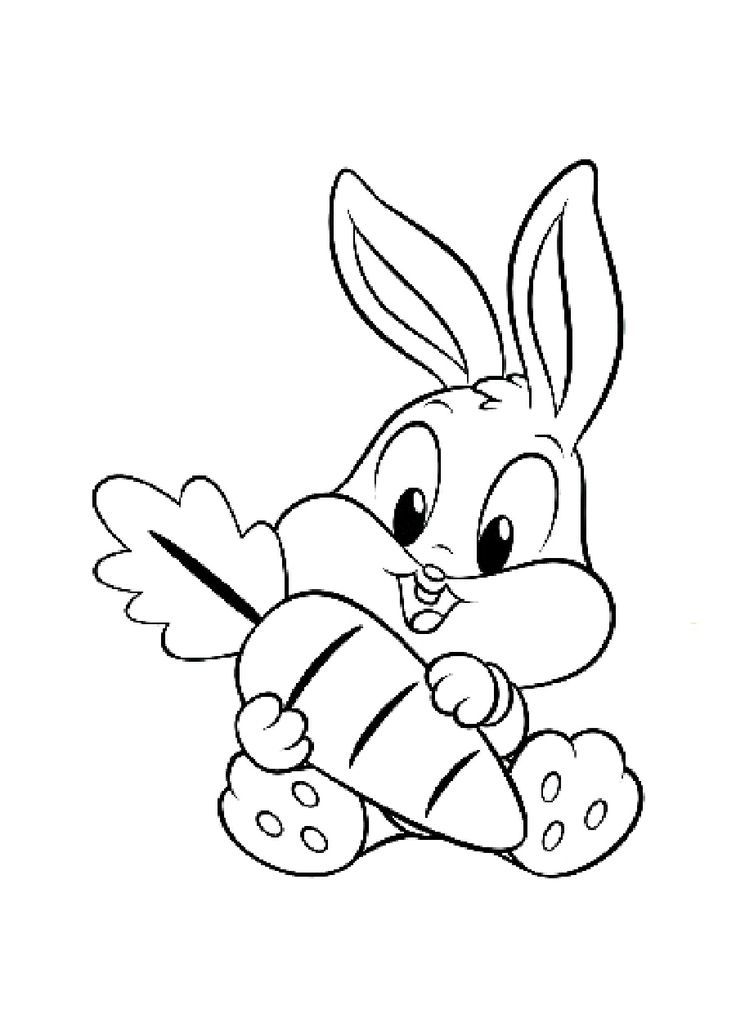 Small Rabbit Hold Large Carrot Coloring Pages | HOLIDAY - Easter ...