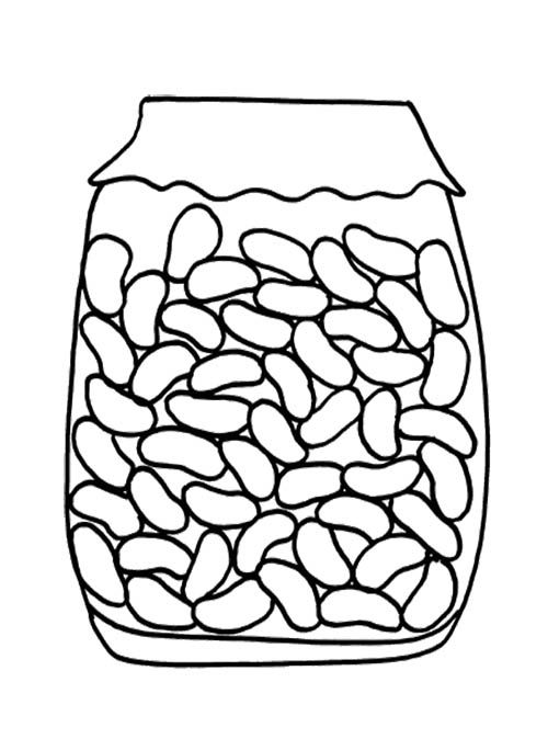 Printable Jelly Bean Coloring Page