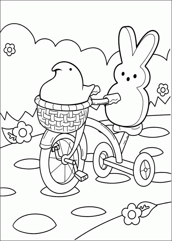 Marshmallow Peeps Coloring Page