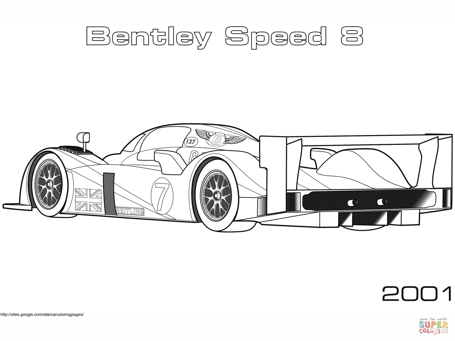 2001 Bentley Speed 8 coloring page | Free Printable Coloring Pages