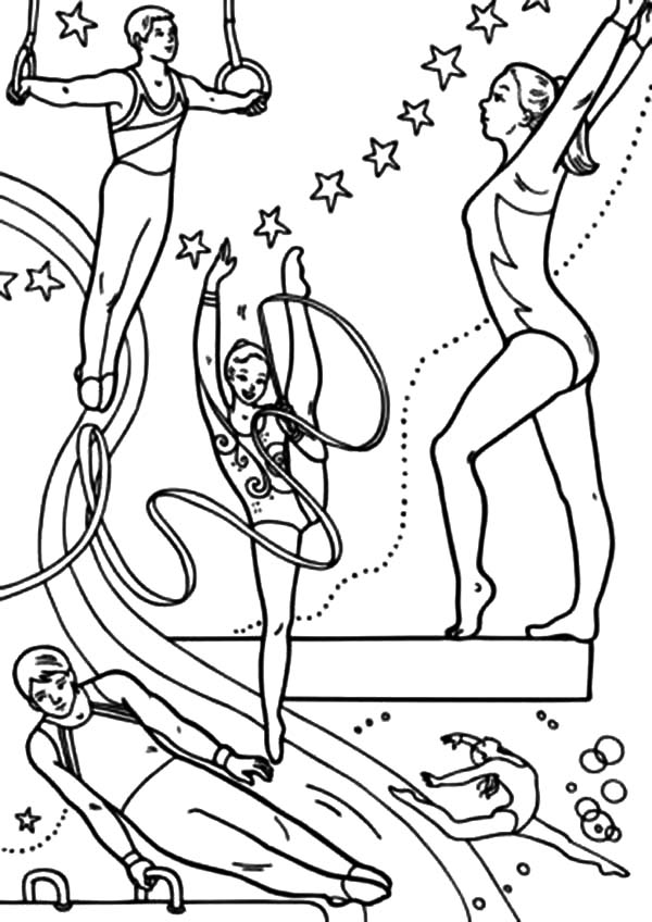 Olympic Gymnastics Girl Coloring Pages: Olympic Gymnastics Girl ...