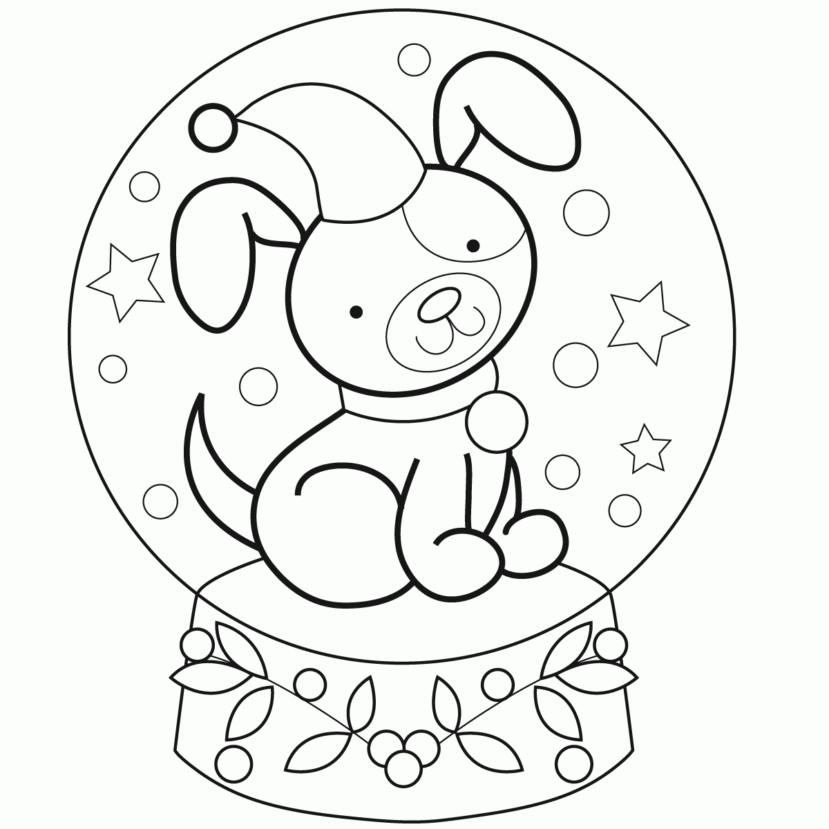 11 Pics of Coloring Pages Snow Globe - Winter Snow Globe Coloring ...