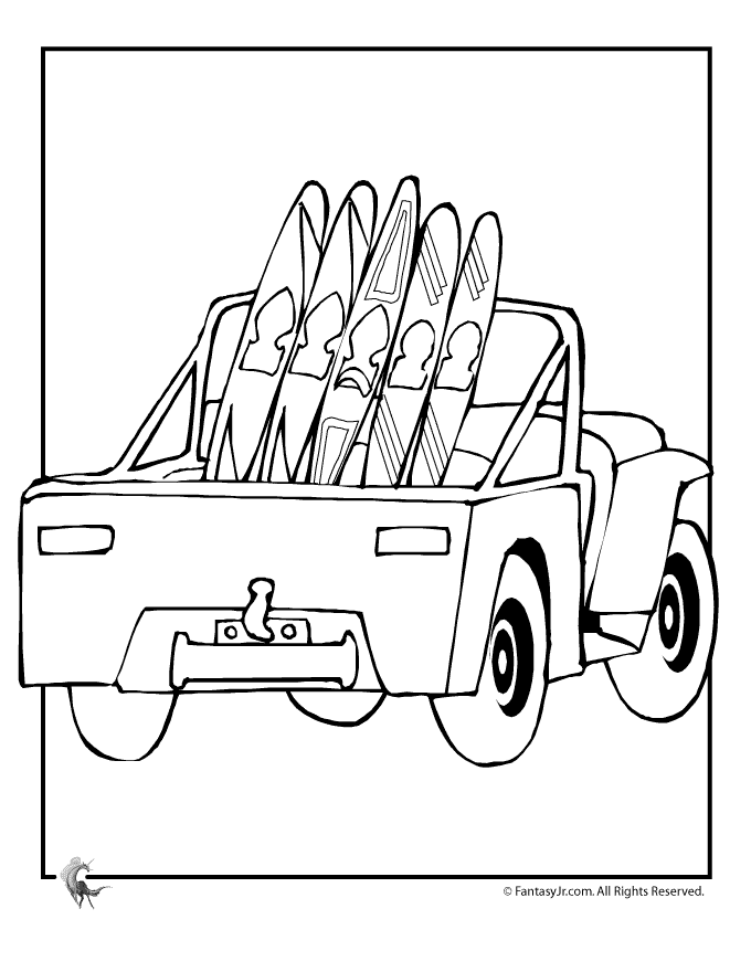 Surf Boards Coloring Page - Woo! Jr. Kids Activities