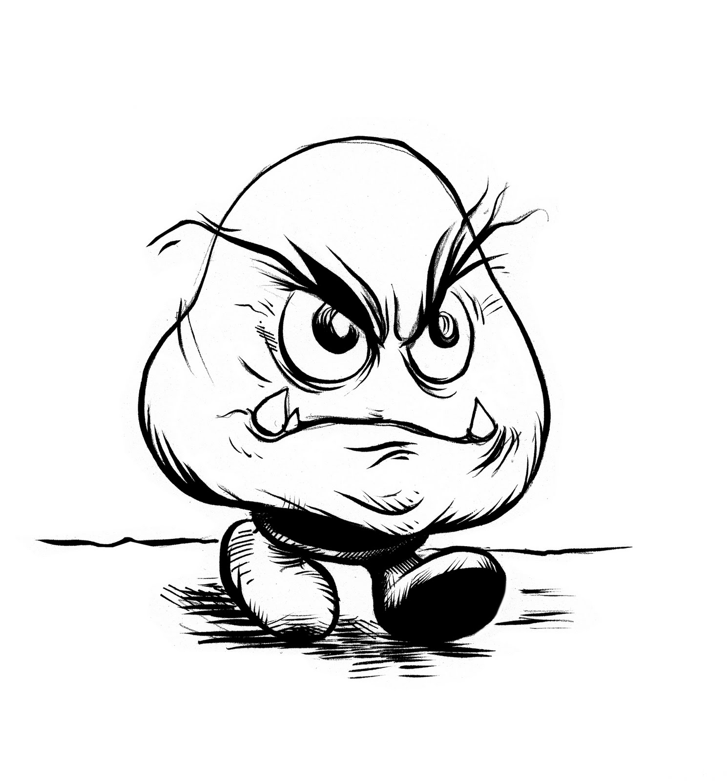 Goomba Sketch Coloring Page
