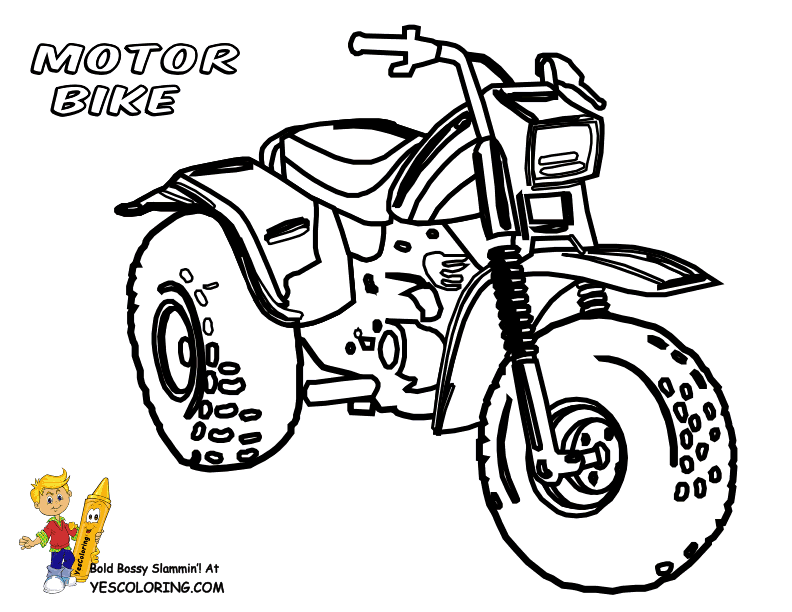 Dirt Bike Printable - Coloring Pages for Kids and for Adults