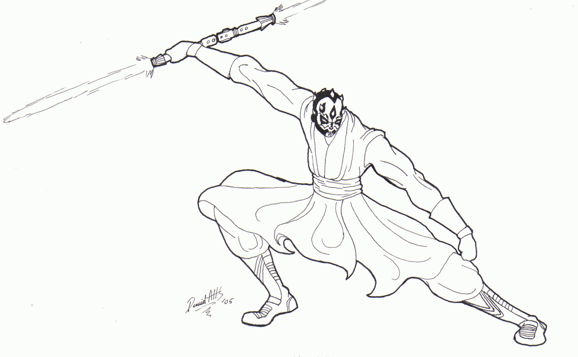 Darth Maul Coloring Page - Coloring Home