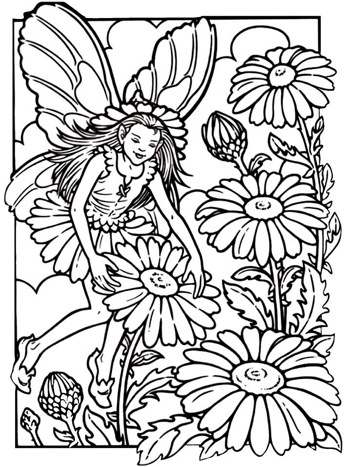 Fairy And Flower Coloring Pages For Adults Free - VoteForVerde.com