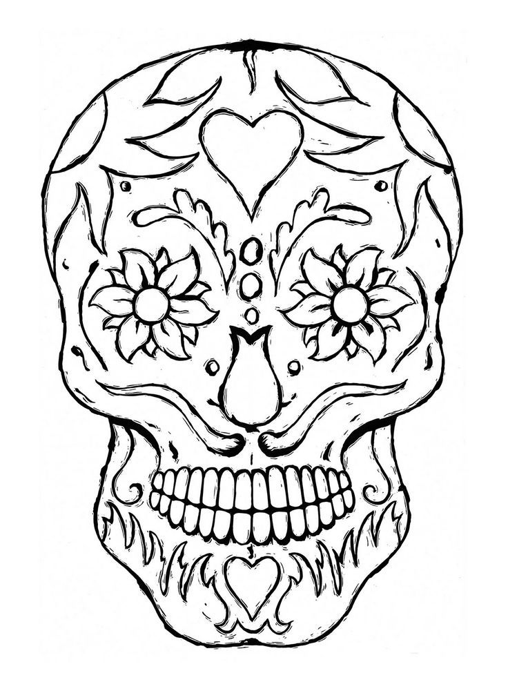 Sugar Skull - Coloring Pages for Kids and for Adults