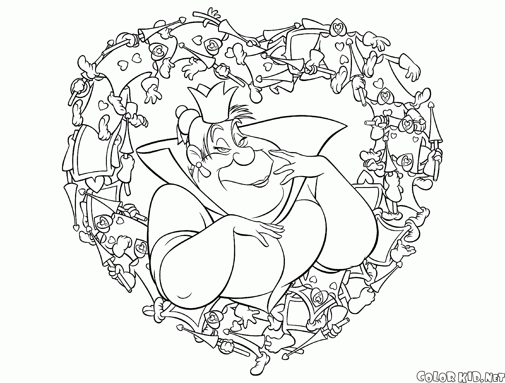 Coloring page - Queen of Hearts