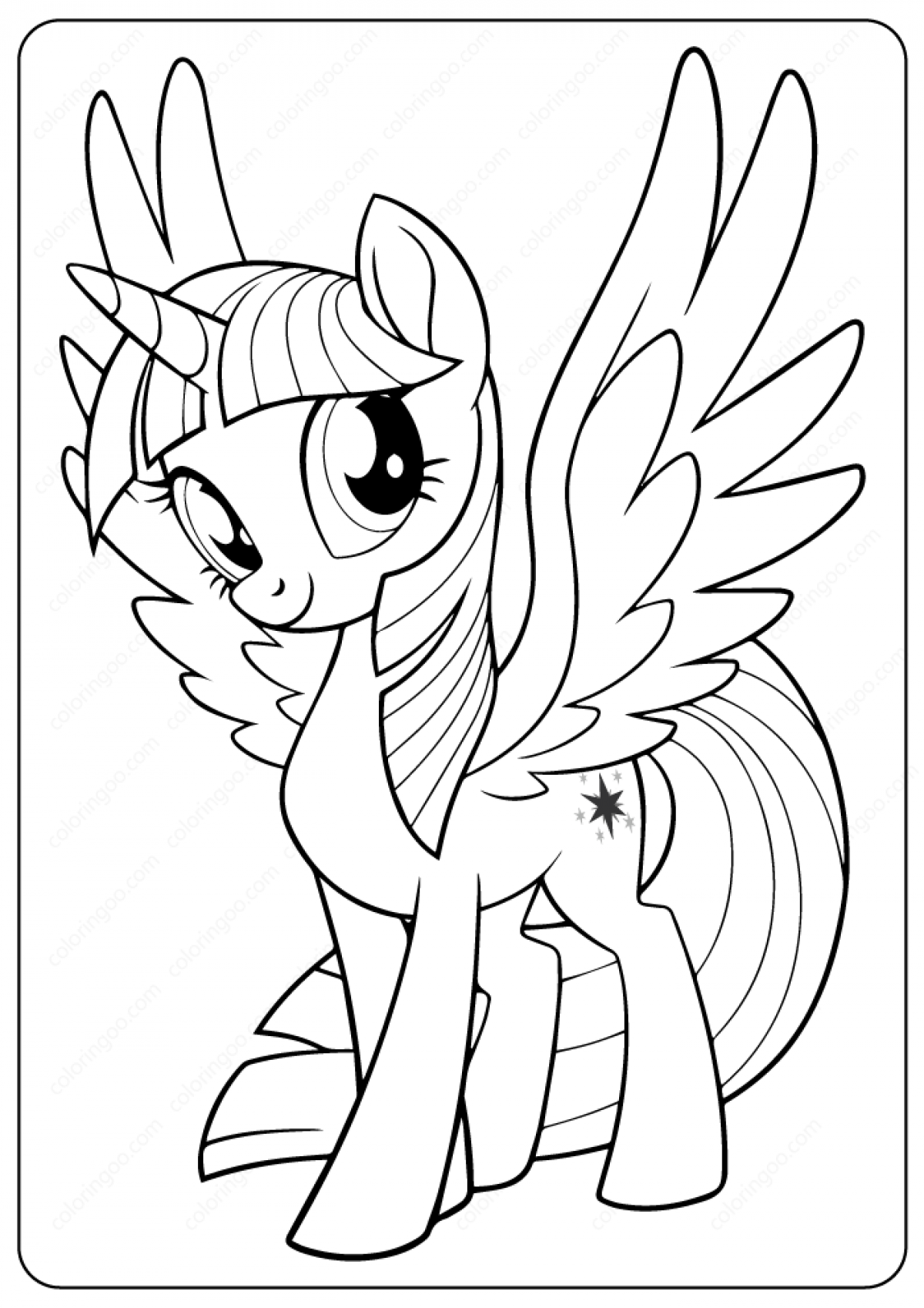 Printable My Little Pony Twilight Sparkle Coloring Pages ...