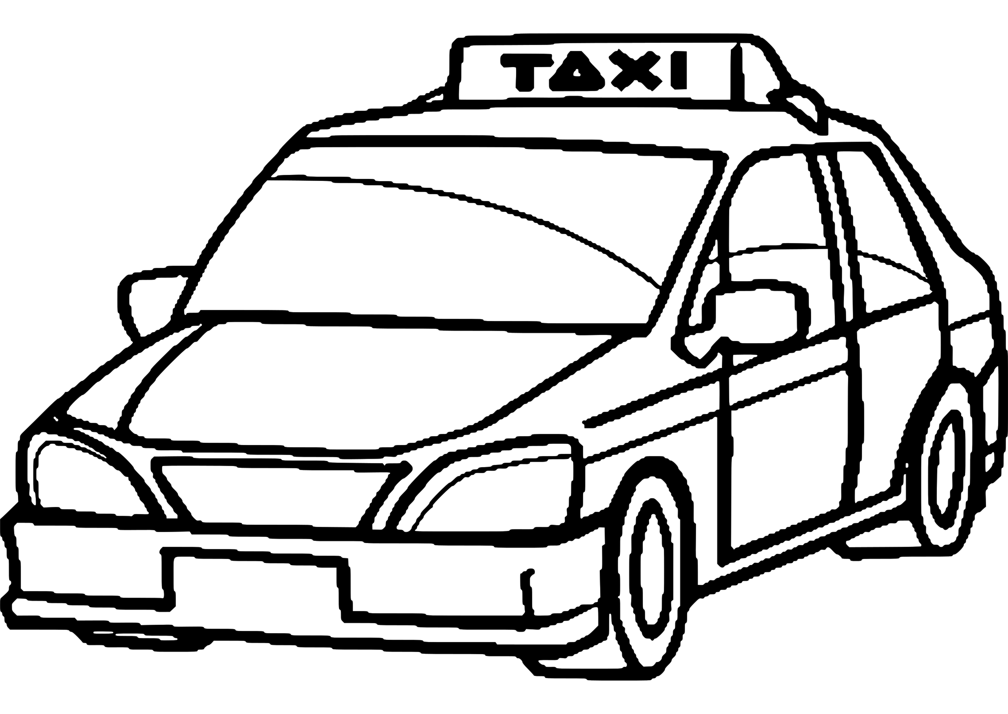 Taxi #18 (Transportation) – Printable coloring pages