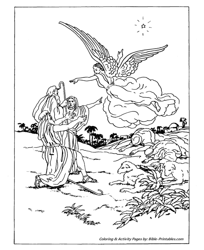 Classic Christmas Coloring Pages - Angel appearing before ...