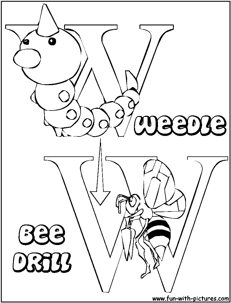 W Weedle Beedrill Coloring Page