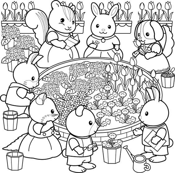 Sylvanian families, Colouring pages and Families on Pinterest | Family coloring  pages, Family coloring, Family sketch