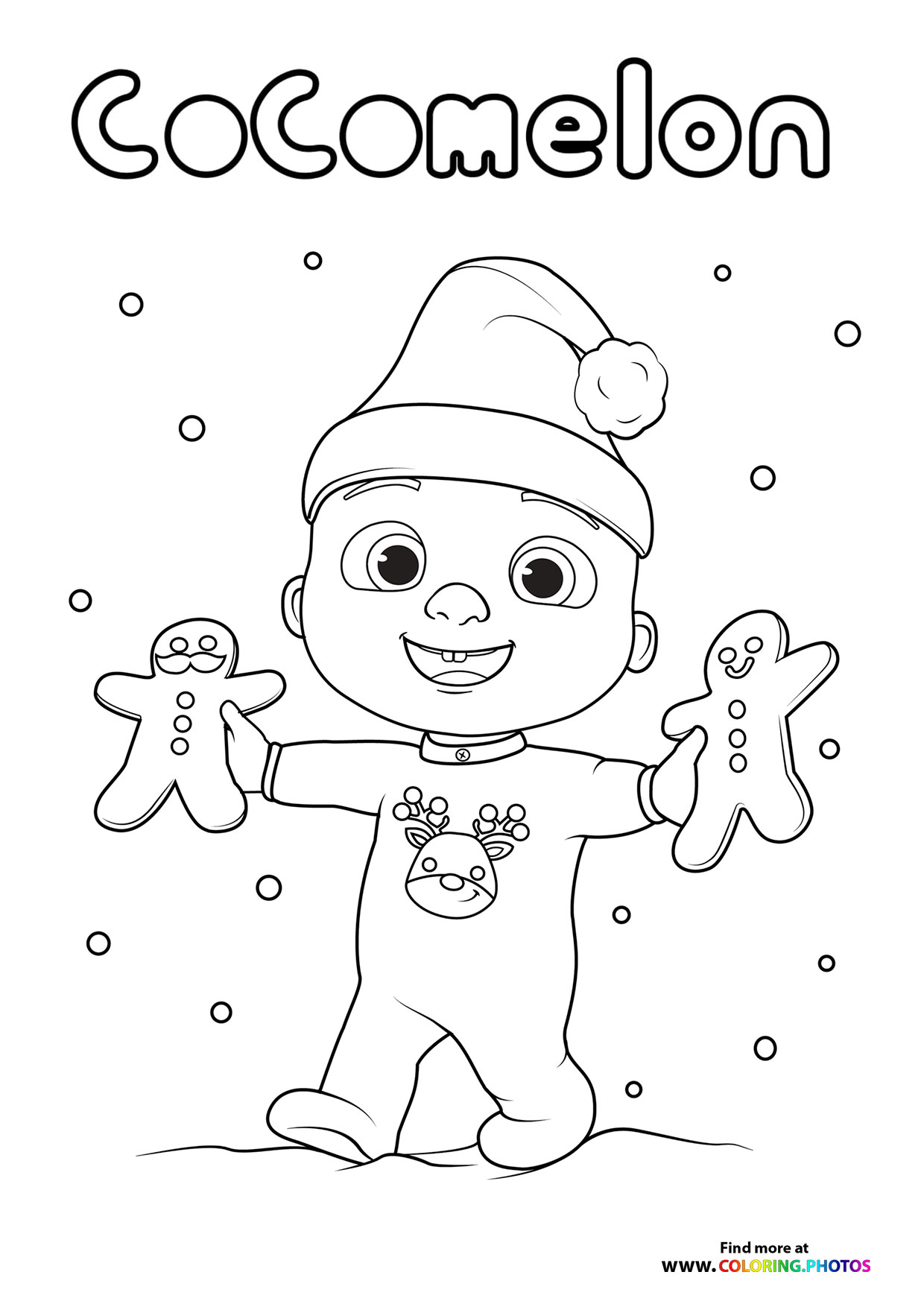 JJ from CoComelon - Christmas time - Coloring Pages for kids
