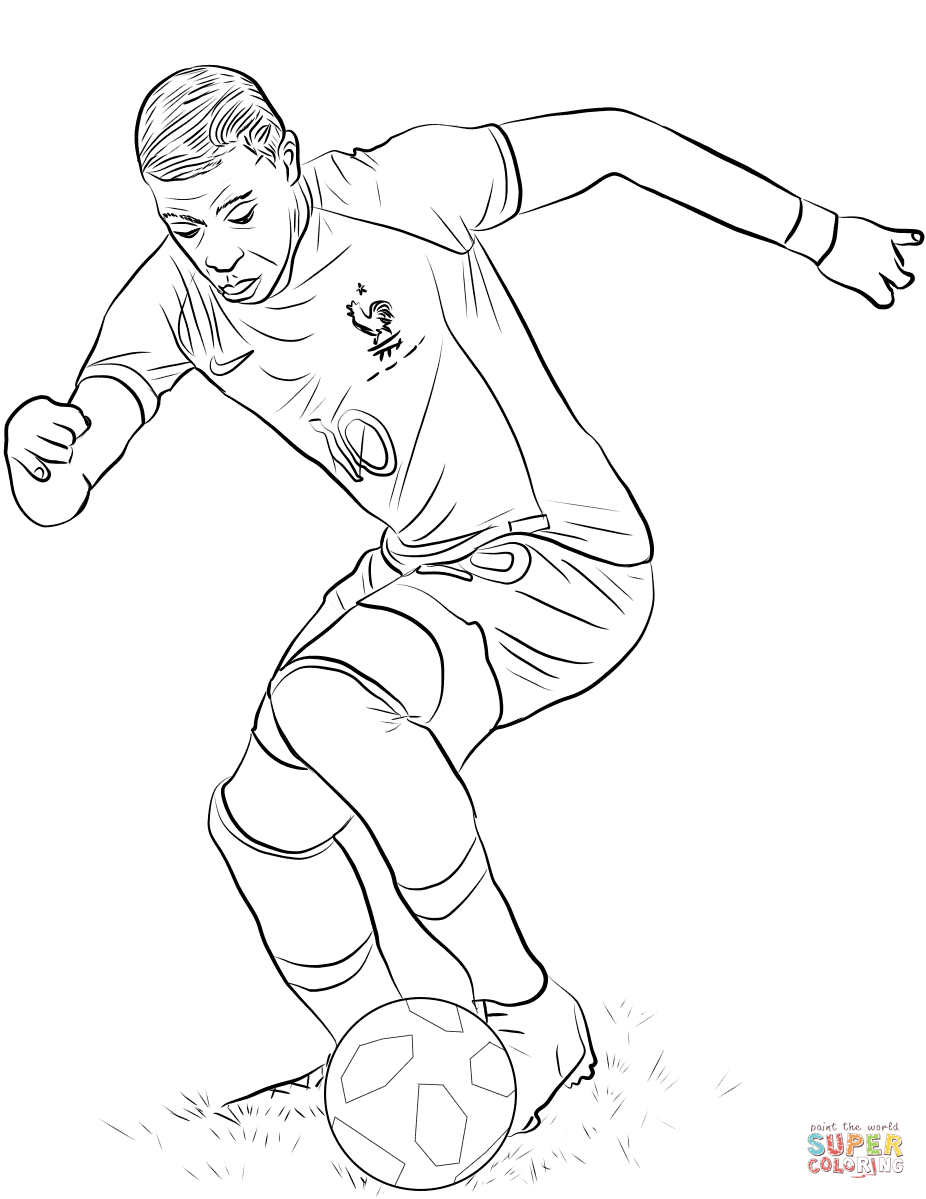 Kylian Mbappé coloring page | Free Printable Coloring Pages