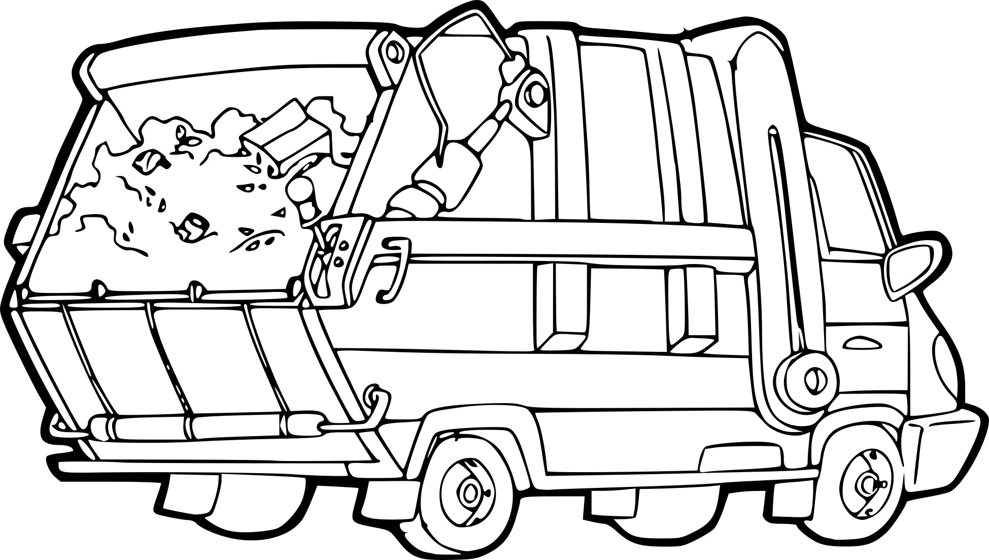 Garbage Truck coloring page - free printable coloring pages on coloori.com