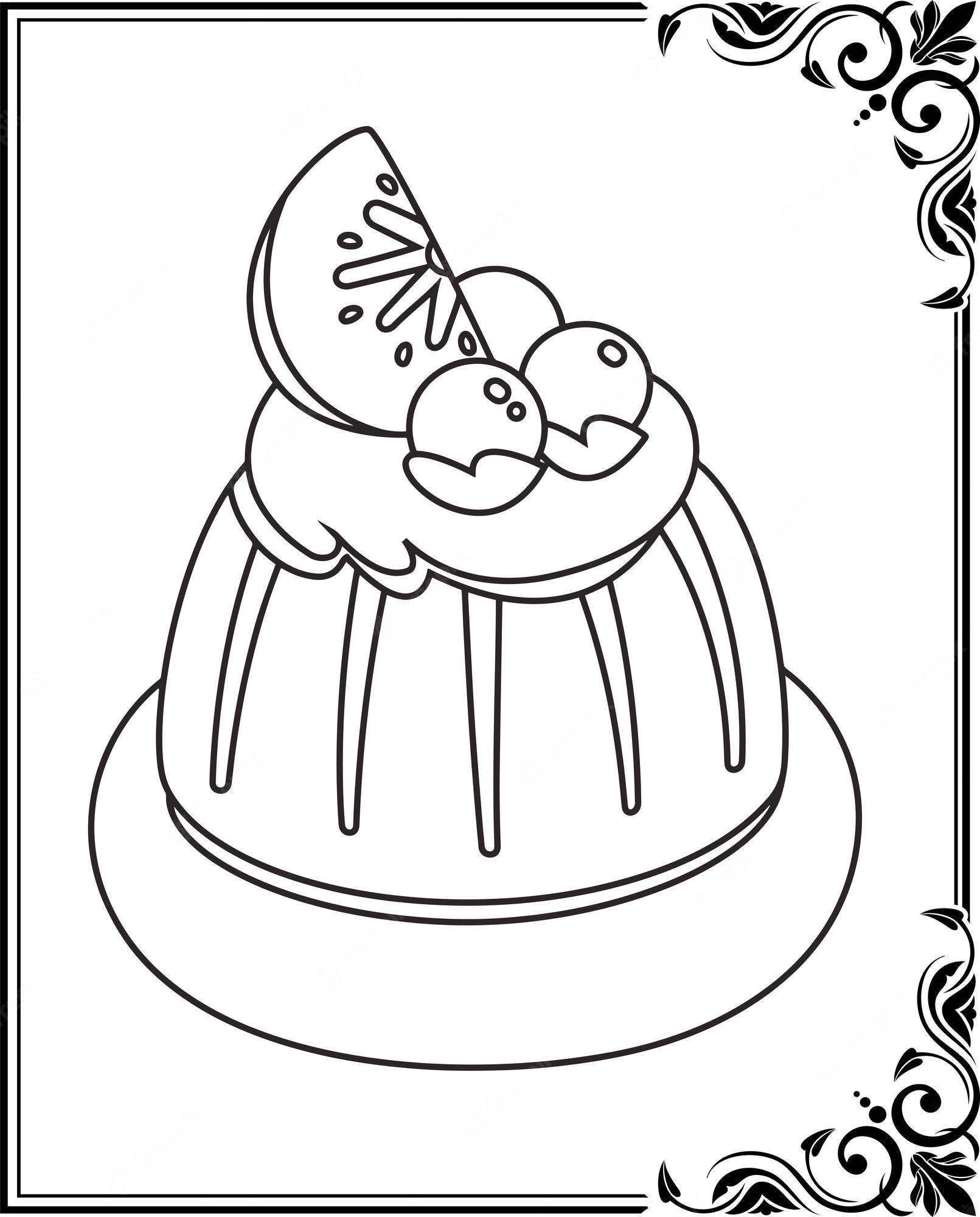 Premium Vector | Dessert coloring pages for kids