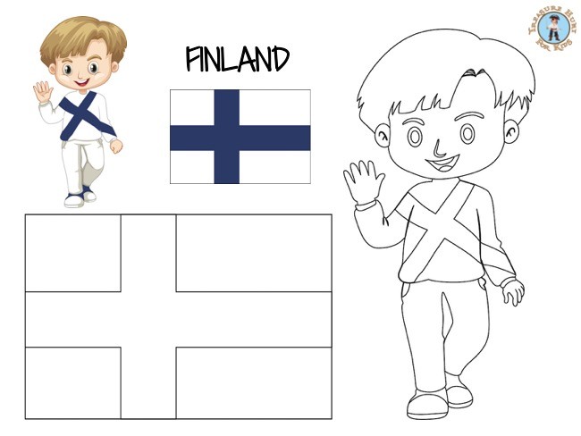 Finland Coloring Page - Free Printables - Treasure hunt 4 Kids