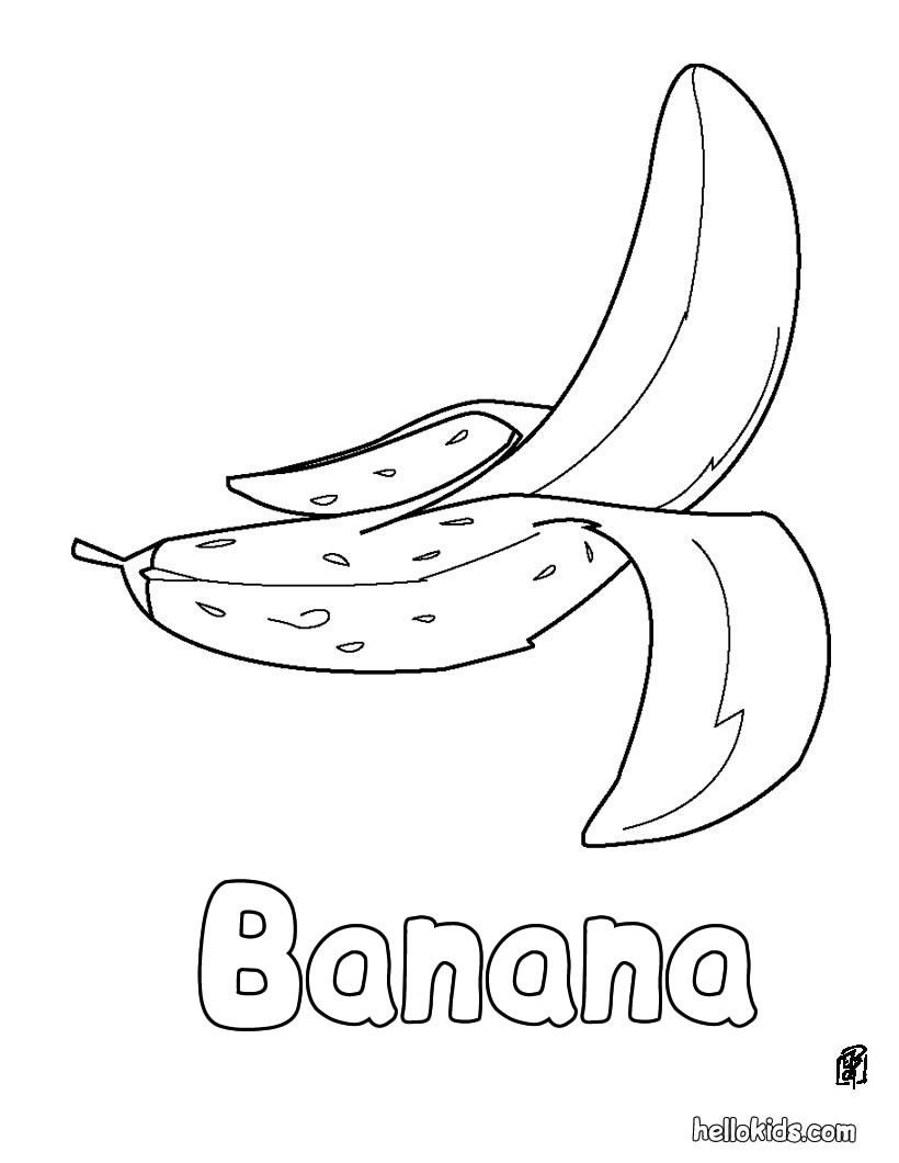 FRUIT coloring pages - Banana