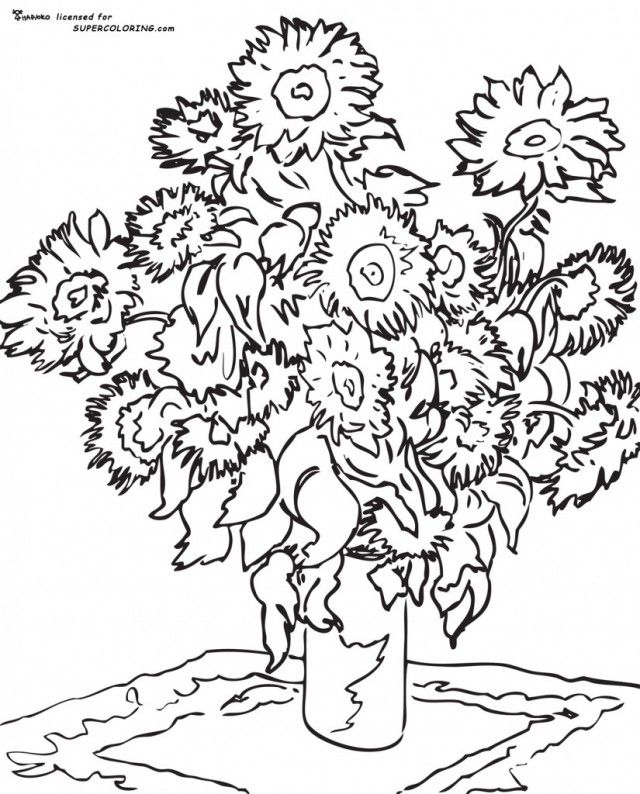 Starry Night Coloring Page - Coloring Pages for Kids and for Adults