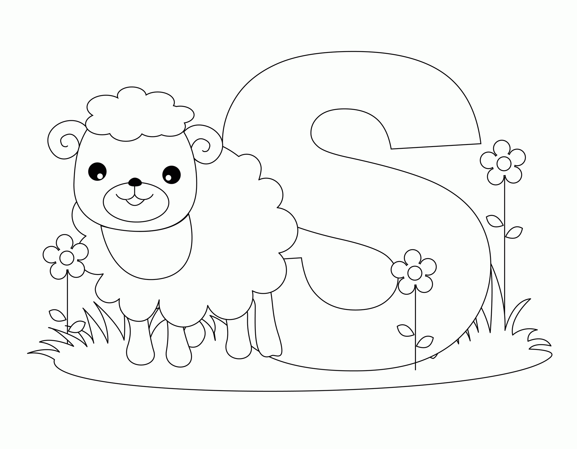 free printable abc coloring pages s is for sheep - VoteForVerde.com