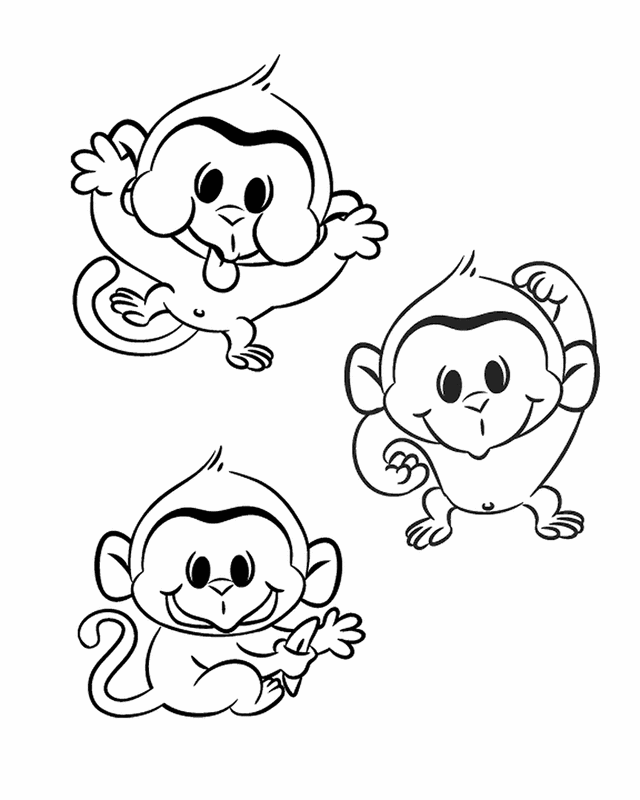 Baby Monkey Coloring Pages Printable
