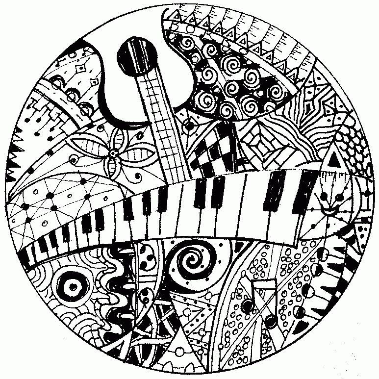 Adult Coloring Pages Music