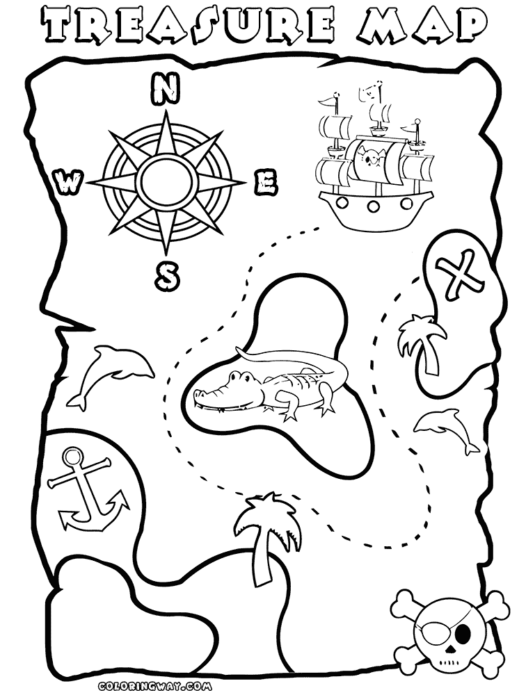 Treasure Map Coloring Pictures - High Quality Coloring Pages