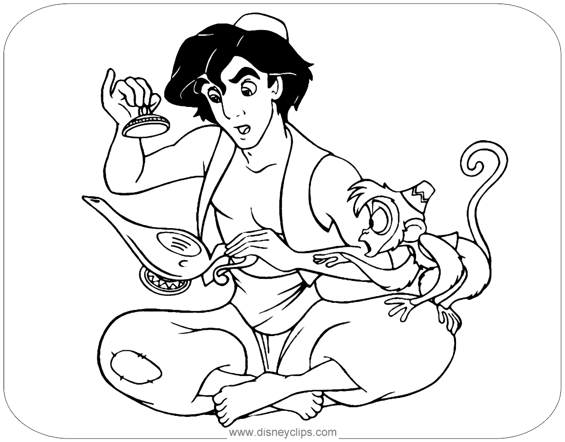 Disney's Aladdin Coloring Pages   Disneyclips.com   Coloring Home