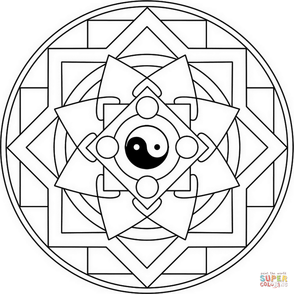 Yin Yang coloring page | Free Printable Coloring Pages