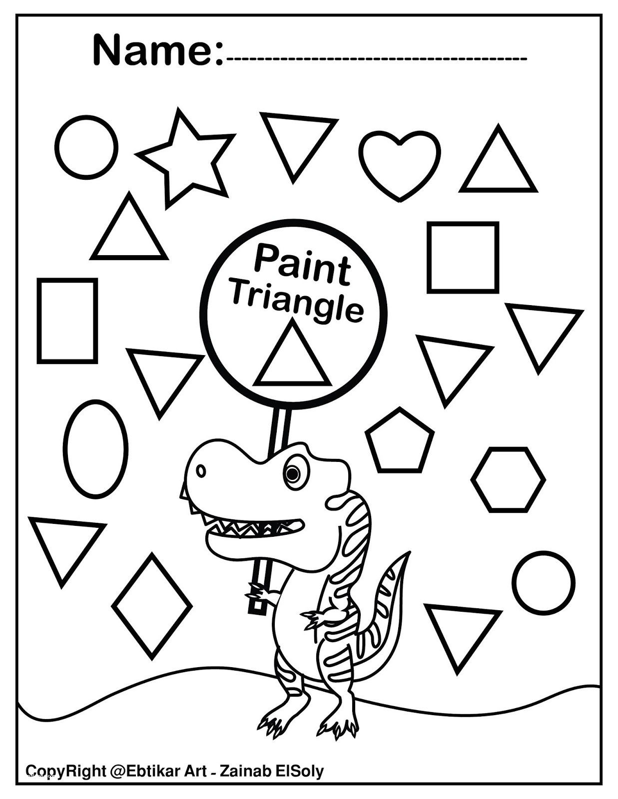 coloring pages : Free Dinosaur Coloring Sheets Unique Set Of Basic Shapes  Dinosaur T Rex Activity Paint A Dot Free Dinosaur Coloring Sheets ~  affiliateprogrambook.com