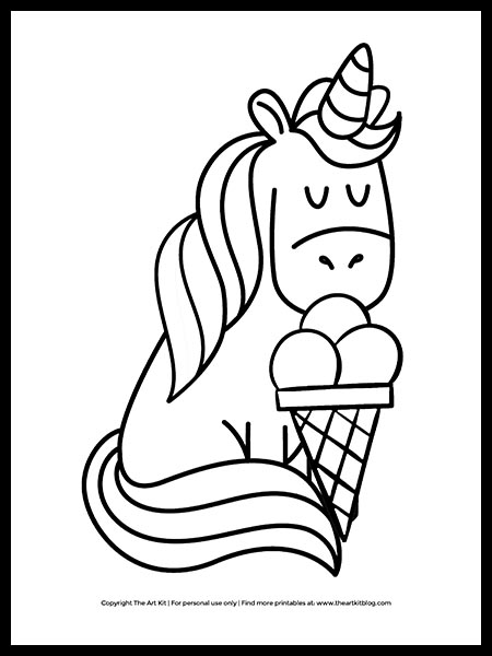870  Unicorn Ice Cream Coloring Pages  Latest