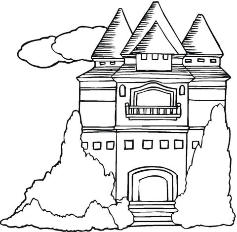 Mansion coloring page | Free Printable Coloring Pages
