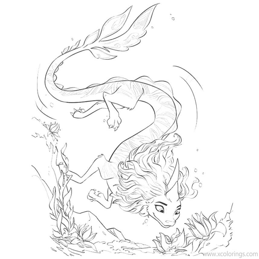 Raya And The Last Dragon Coloring Pages Sisu Under the Water -  XColorings.com
