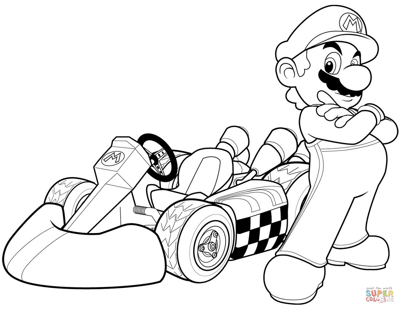 Mario in Mario Kart Wii coloring page | Free Printable Coloring Pages