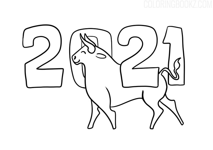 2021 New Year Coloring Page - Coloring Books