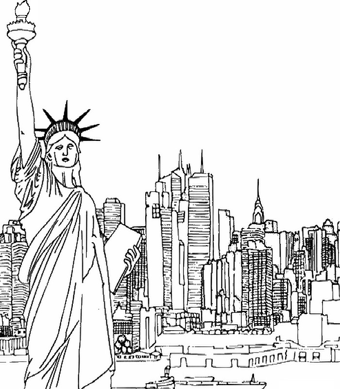 New york skyline coloring pages