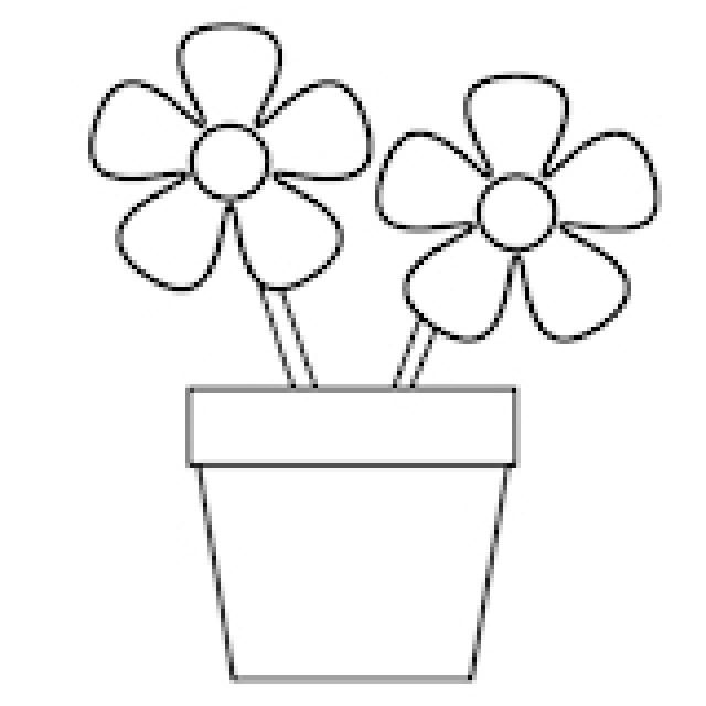 Flowers In A Pot Coloring Pages Coloring Home